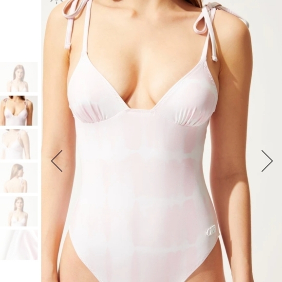 New Solid & Striped The Olympia Ballet Barbie Pink Tie Dye Swimsuit NWT Medium - Picture 4 of 16